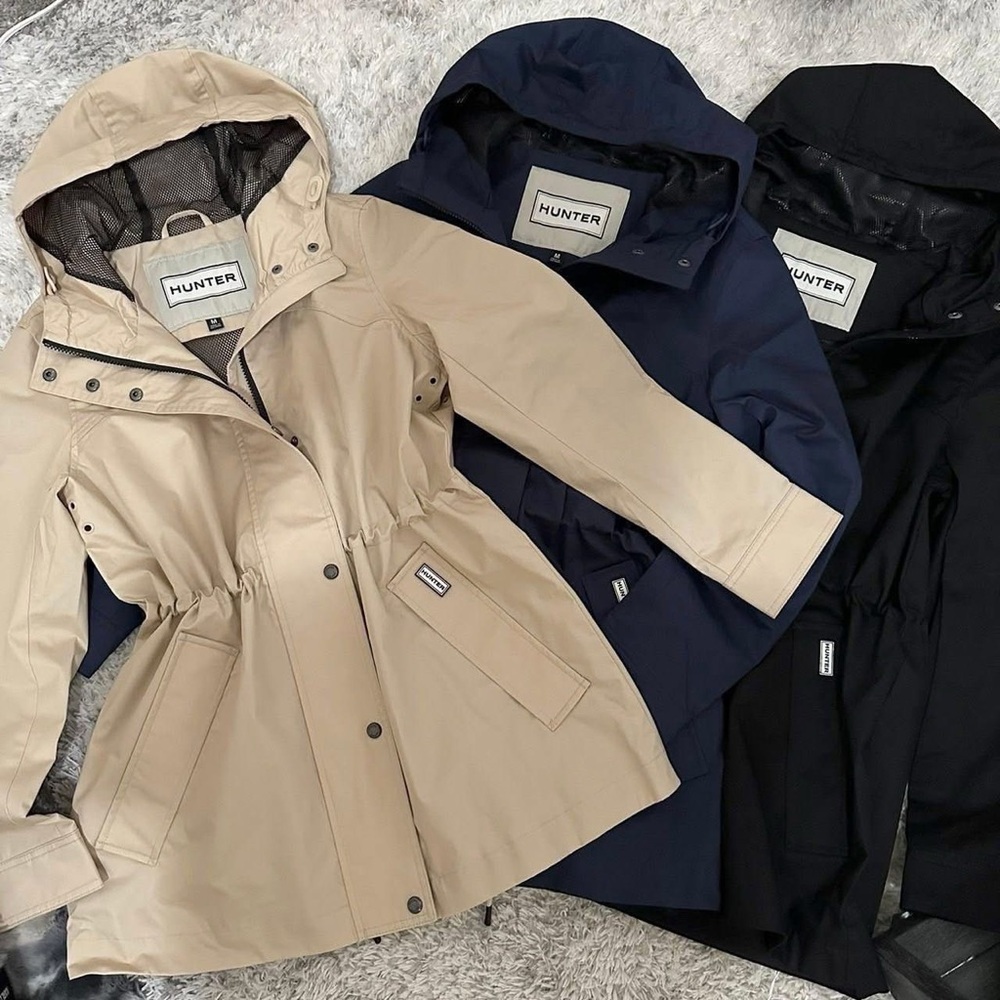 Hunter Women's Waterproof Hooded Jackets - Black